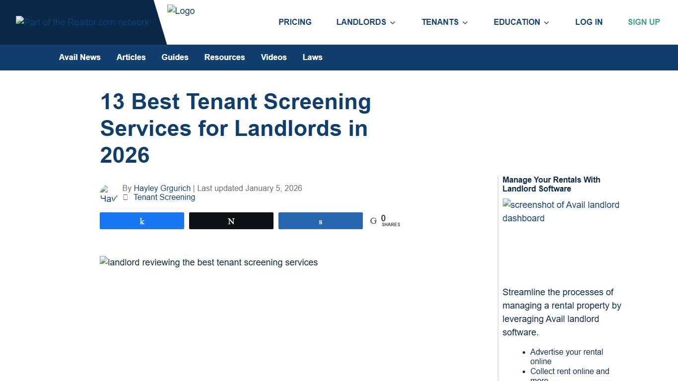 13 Best Tenant Screening Services for Landlords in 2026 | Avail