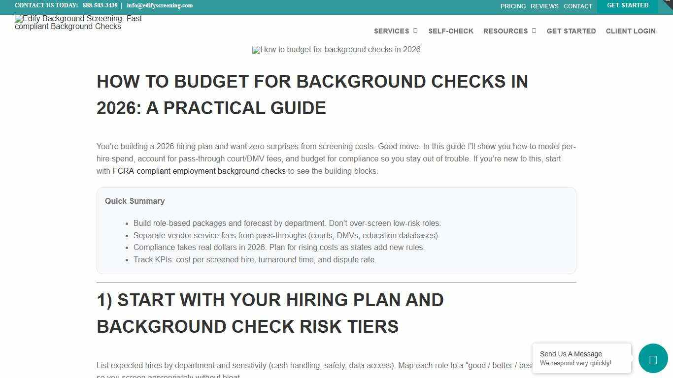 How To Budget For Background Checks In 2026 | Edify Background Screening: Fast Compliant Background Checks